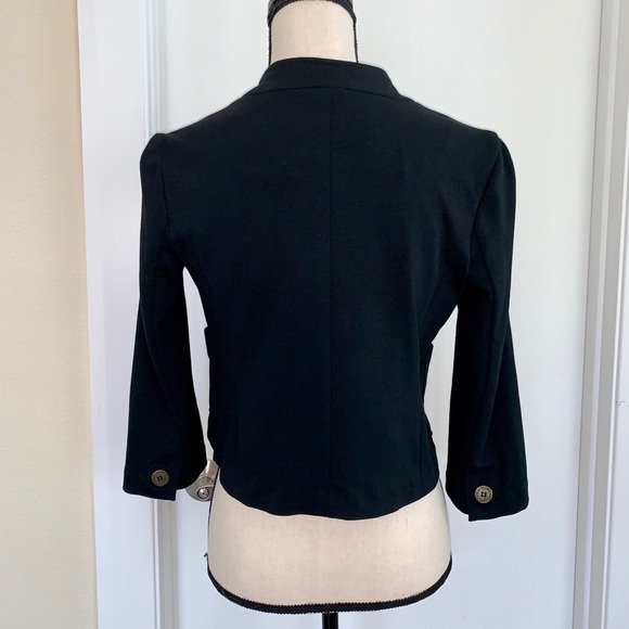Anthro Cartonnier cropped black Jersey jacket XS - Picture 6 of 8